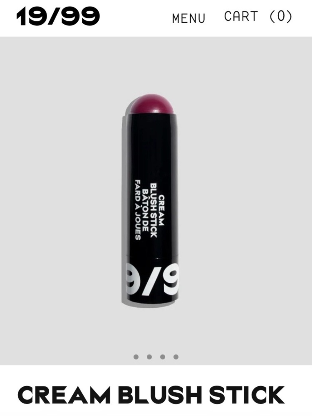 19/99 Cream Blush Stick Baton à Fard de Joues in Szolo 6g Full Size RV$34 NIB